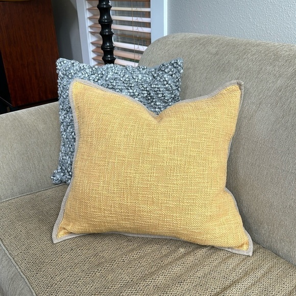Pottery Barn yellow weave square accent pillow cover - Picture 1 of 6
